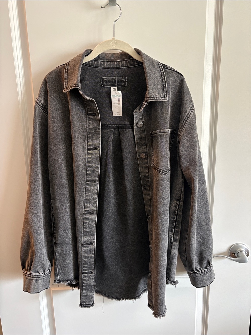 Maurices Washed Black Denim Jean Jacket